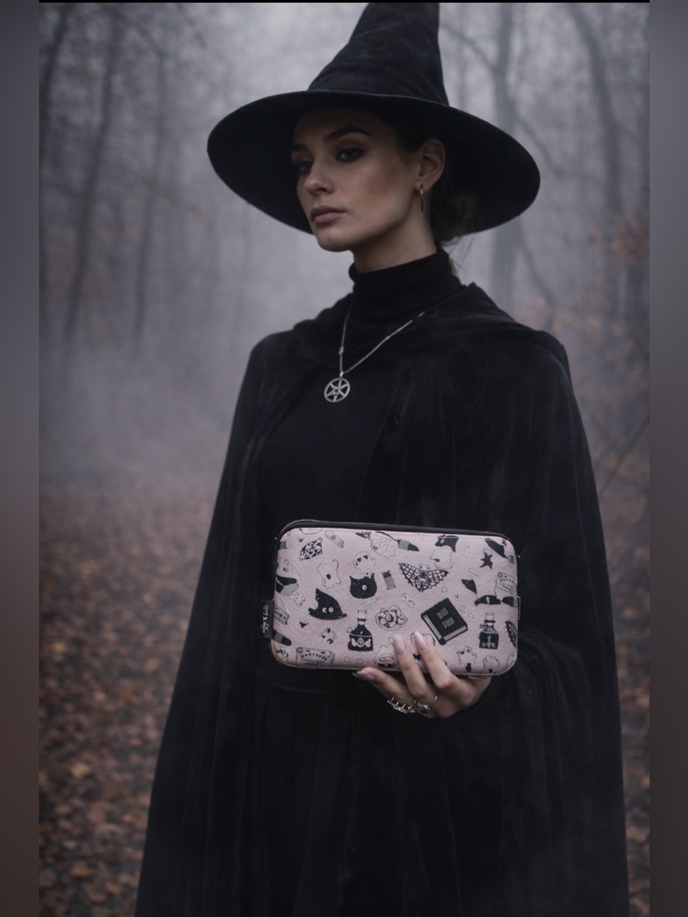 Witchcore Spooky Halloween Cosmetic Pouch | Goth Makeup Bag